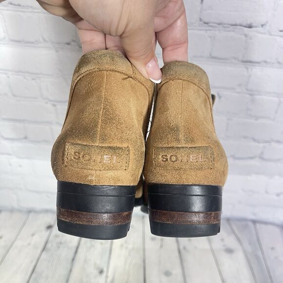 Sorel Ankle Booties Women Size 10 Lolla Brown Suede Leather Waterproof Cut Out - Picture 11 of 13